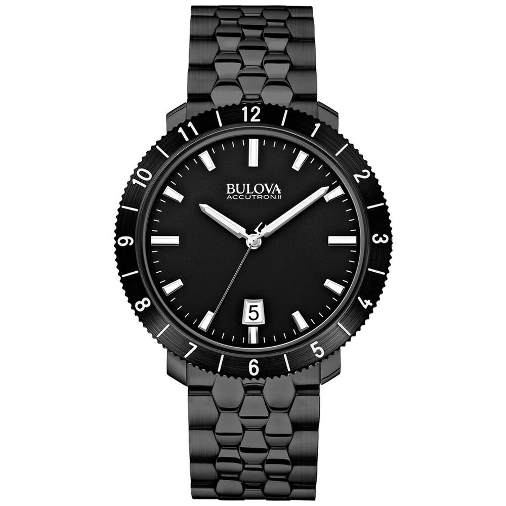 Reloj Bulova Accutron || 98B218 Análogo Hombre Fecha Acero Inoxidable Dial Negro